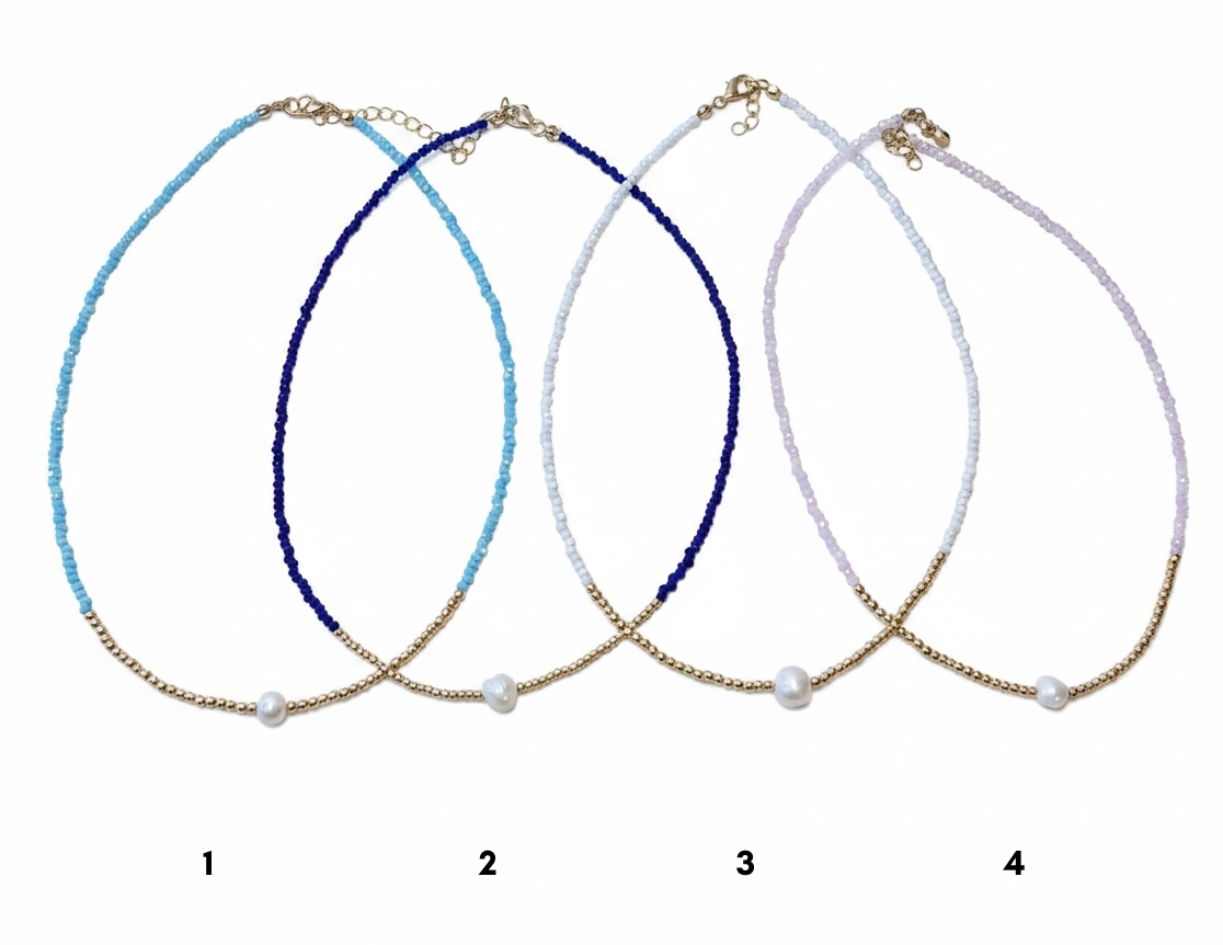 Meya Beaded Pearl Necklace