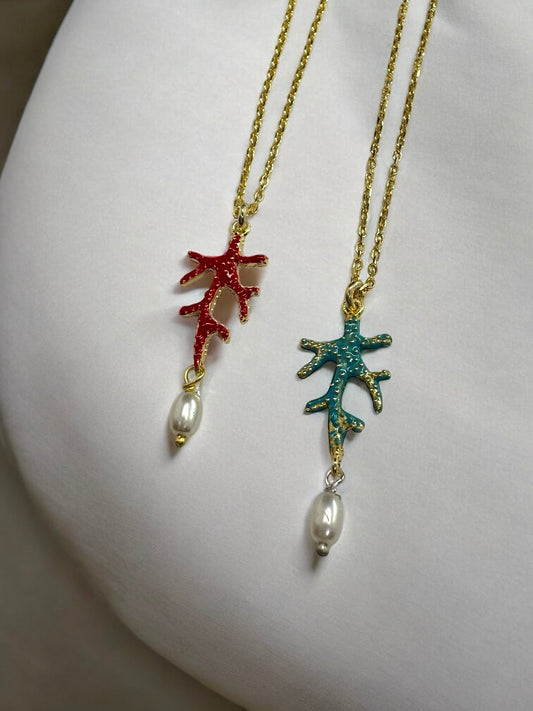 Coral Pearl Necklace